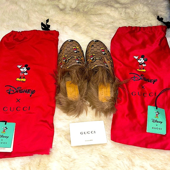 NWT GUCCI X DISNEY Princeton Lambswool Mules - Picture 4 of 16